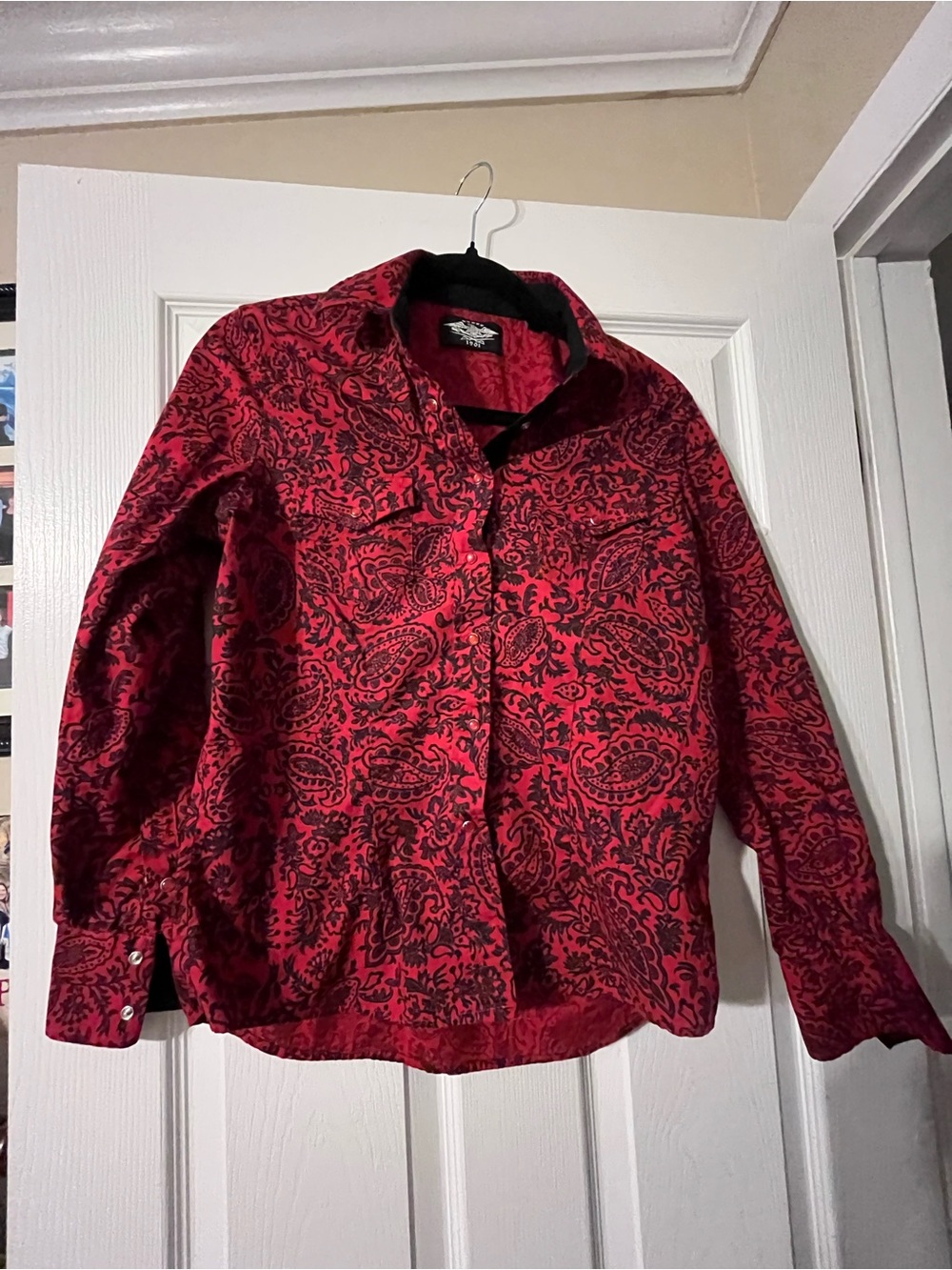 Red Paisley Button-Up men’s shirt 1901